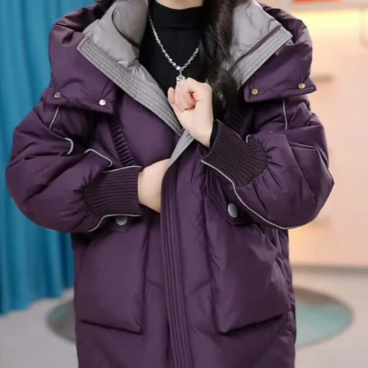 2024冬季新款时尚白鸭绒洋气宽松休闲保暖加厚显瘦减龄羽绒服外套