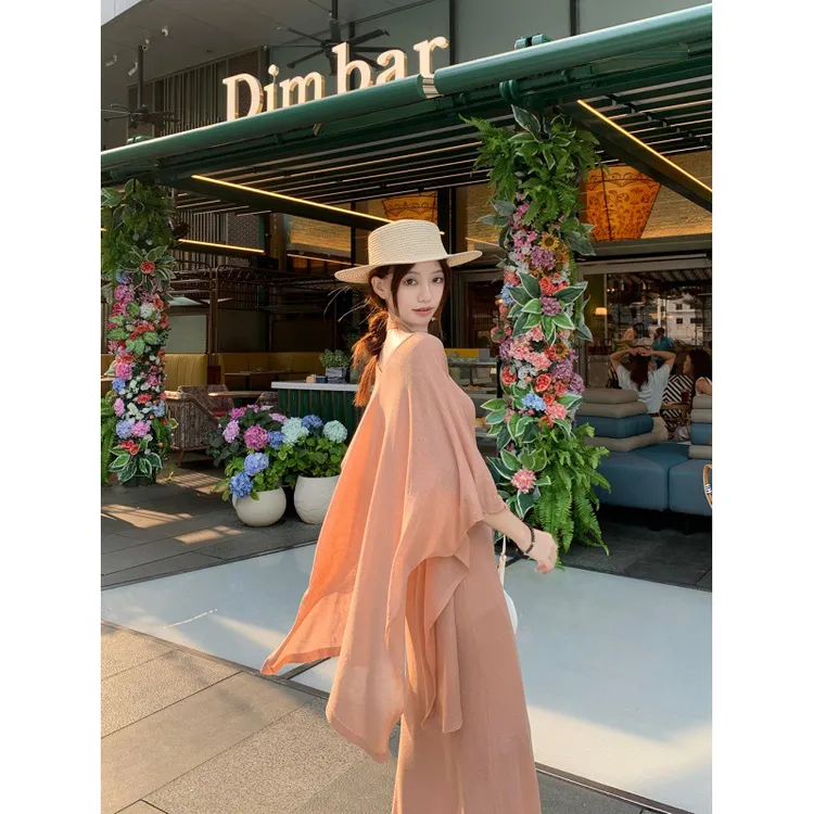 2025早秋系静奢慵懒百搭洋气针织开衫+吊带背心上衣抽绳半身裙三