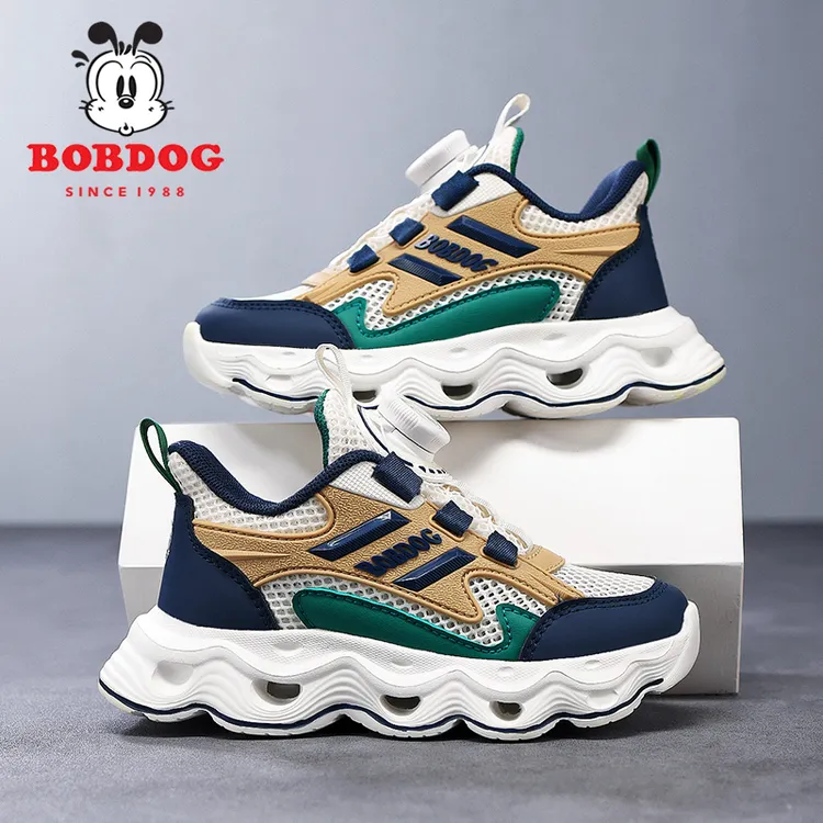 巴布豆童鞋男童运动鞋2025夏季新款透气网鞋中大童男孩儿童跑步鞋