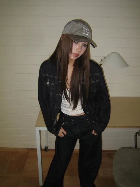 番茄妹妹Tomatosister秋季新款宽松牛仔外套掐腰修身重工上衣女