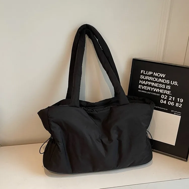 日韩韩版收纳百搭日系纯色复古拉链斜挎包托特包文艺大学生简约