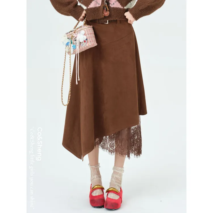 琉影缚华/Co&Sheng重生小个子女款半身裙不规则显瘦百搭蕾丝