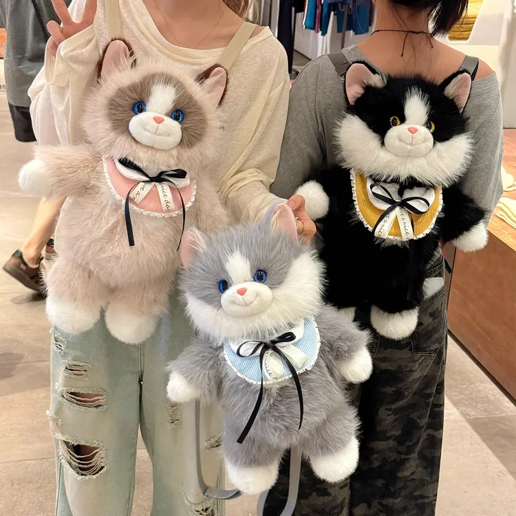 会跑步的猫咪布偶双肩包可爱毛绒玩具女生生日礼物