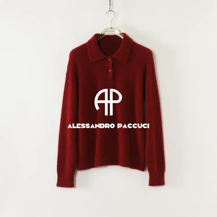 AP洛哥53154ST【驾驭时髦】绵羊毛+山羊绒POLO领时尚休闲长袖套头衫