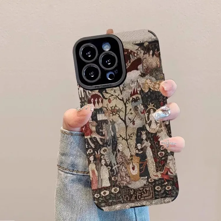 复古艺术画适用苹果16promax手机壳iphone15保护套网红14plus情侣