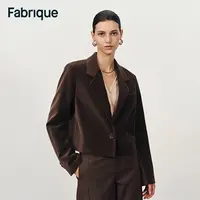 Fabrique Geraldine【流光风】秋冬新品摩卡慕斯天鹅绒短款西装外套