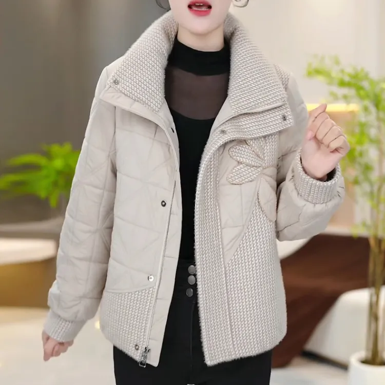 小个子时尚短款棉服外套女2025年冬季新款妈妈装修身显瘦百搭上衣