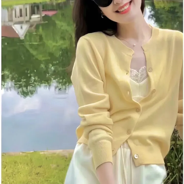 【新粉福利】早秋新款韩系ins风V领毛衣软糯慵懒宽松百搭针织开衫
