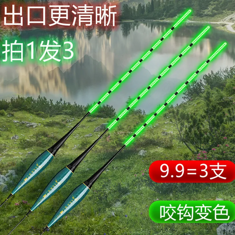 高亮全绿阴天尾咬钩变色日夜两用夜光漂高灵敏鲫鲤鱼临湘夜钓浮漂