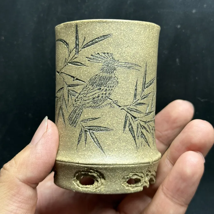 《清逸图》宜兴原矿段泥主人杯品茗杯，手工制作，正宗高档原矿紫砂