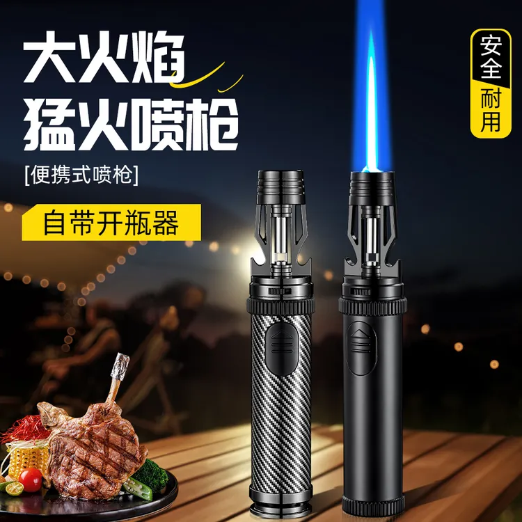 V8战神手持户外防风直冲蓝焰喷枪大火力手持焊枪家用点火器烧烤