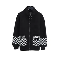 保暖拼接小众设计格纹口袋宽松时尚外套S5162