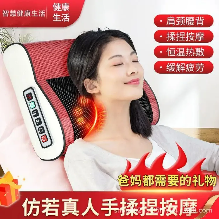 颈椎按摩枕多功能热敷颈部按摩器家用揉捏肩颈腰部背部按摩仪批发