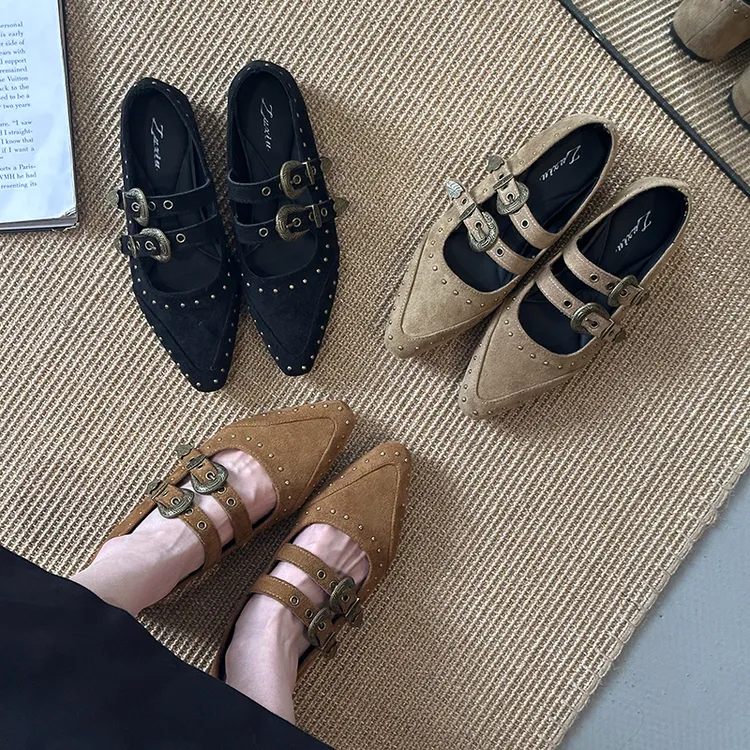 复古尖头浅口内增高单鞋女2025年新款设计感法式晚晚风玛丽珍鞋子