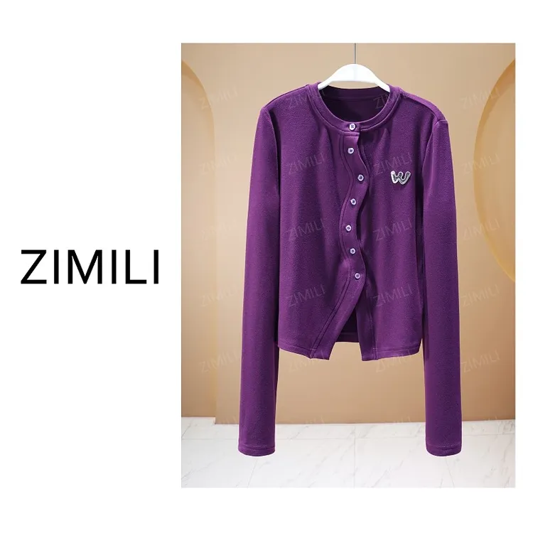 【亮哥女装】2025秋冬新品《锦绣系列》凝夜紫开衫上衣26029-A9