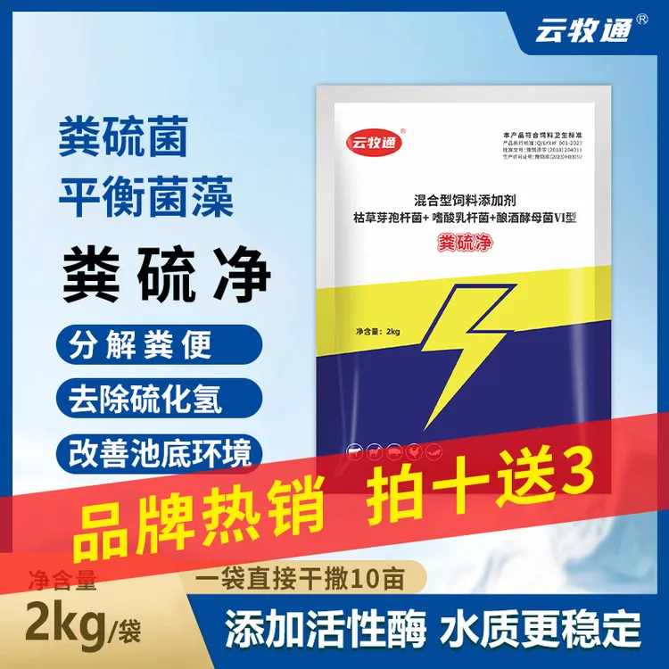 云牧通粪硫净粪硫菌颗粒改底除黑臭净化有机质硫化氢降氨氮亚盐
