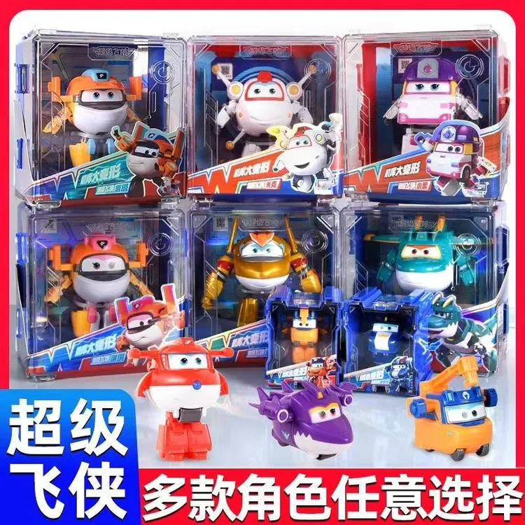 正品超级飞侠大变形机库套装大壮剑剑大程大力金塑料盒装玩具
