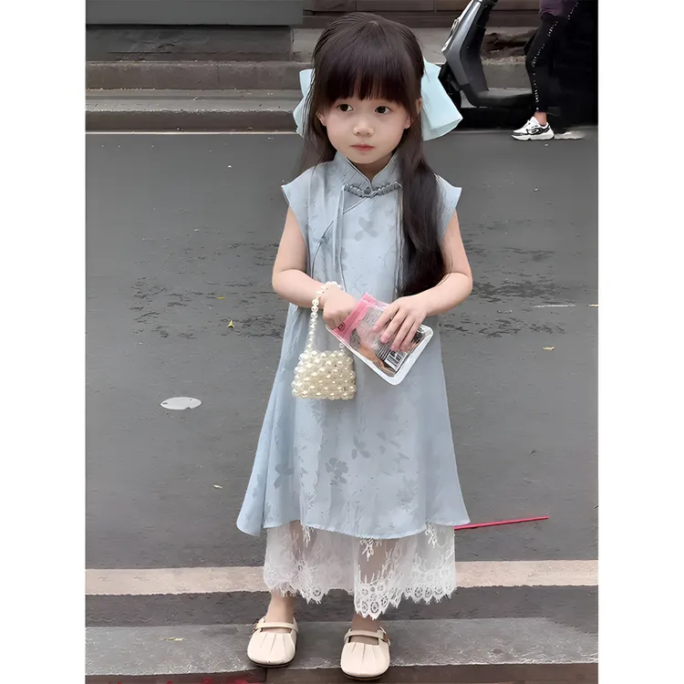 女童旗袍连衣裙夏装2025新款洋气儿童女孩夏季国风新中式公主裙子