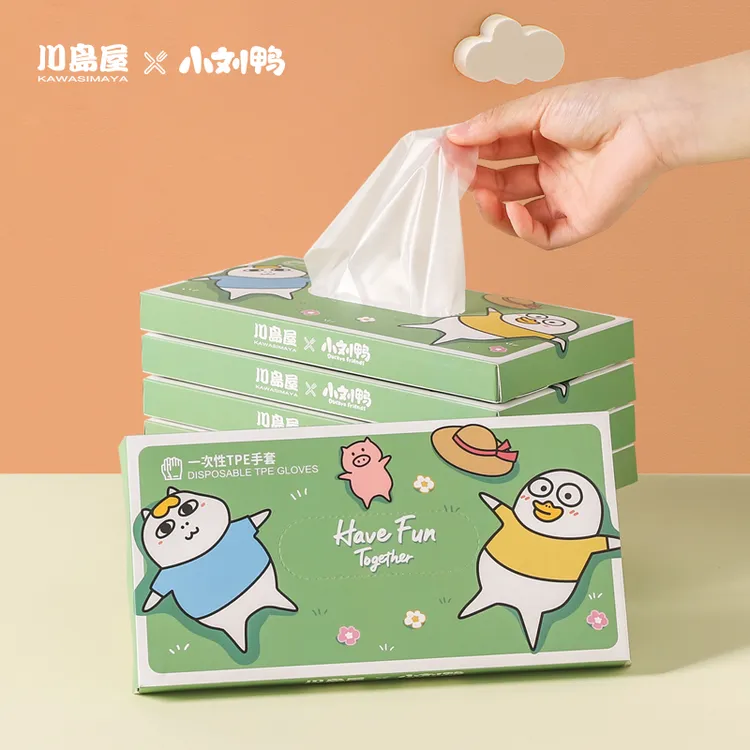 下架 &小刘鸭联名家用一次性手套食品级耐用厨房加厚透明防水