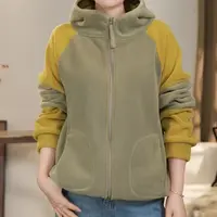秋冬秋季外套开衫时尚休闲女士连帽加绒百搭宽松保暖立领运动上衣