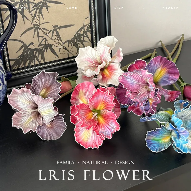 轻奢高级感逼真仿真花紫色鸢尾仿生花餐桌花客厅高档装饰假花摆件