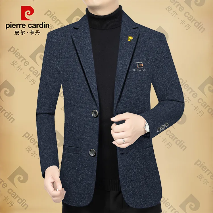 皮尔卡丹男士新款高档商务休闲西服春秋季男装外套上衣西装领潮流