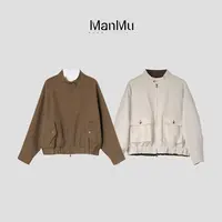 满目ManMu 【张琪专属】老钱风秋季时尚休闲百搭双面外套350156