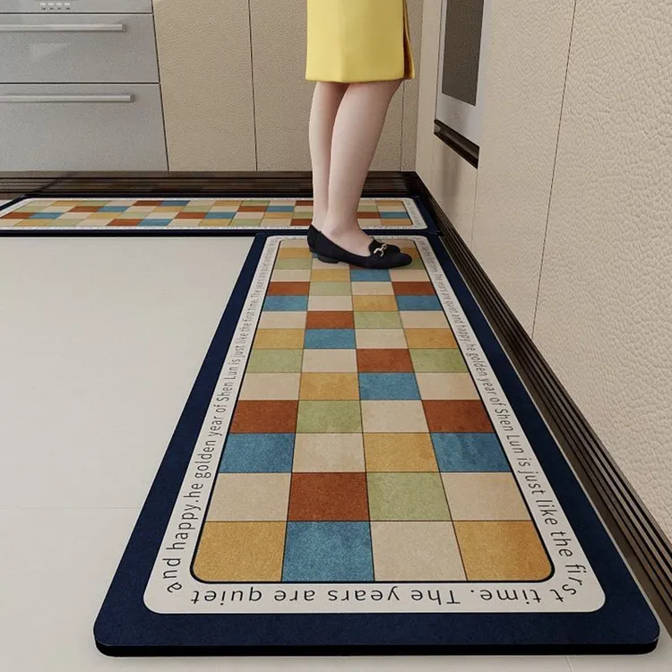 出口加厚特厚厨房专用地垫硅藻泥长条防滑防油防水免洗耐脏垫子