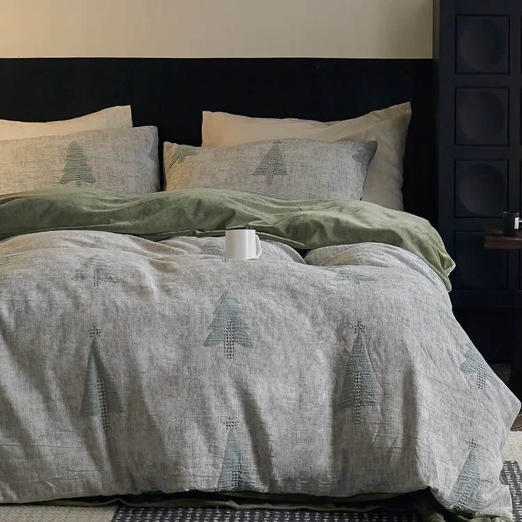 中古风丨一面棉一面绒四件套牛奶绒床单被套冬季加绒加厚保暖床品