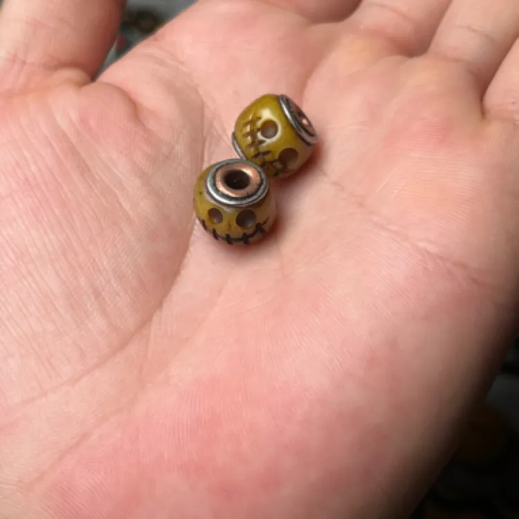 牛骨复古diy搭配手工镶嵌手饰串珠藏式时尚精美一对12mm 