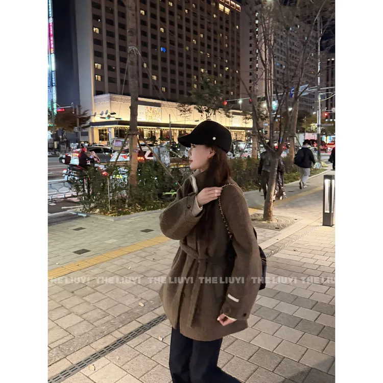 【LIUYI】苏力羊毛高定立领双面呢大衣512074