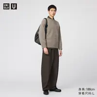 优衣库合作款/男装女装绒面针织宽松长裤/休闲裤裤子25秋冬479847