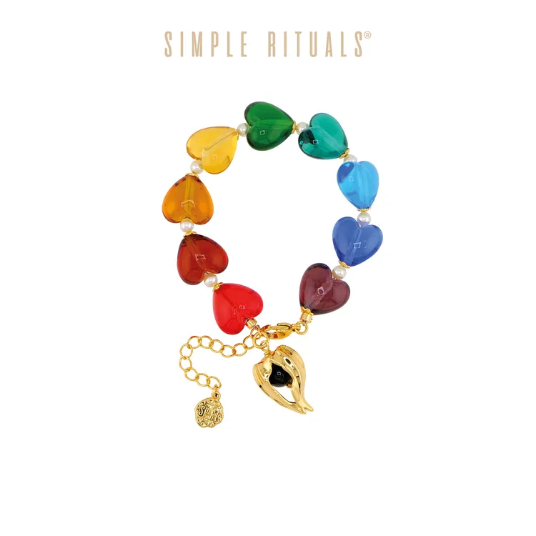 Simple Rituals 琉璃手链 意大利手工透明彩虹爱心琉璃轻奢手链