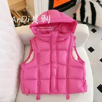 〖ANDI〗安迪订制秋冬款女童萌娃穿搭韩版重工纯色夹棉马甲5276