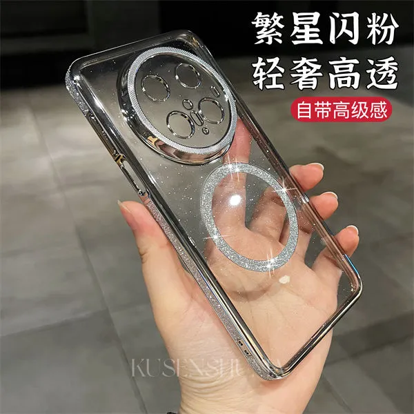 高级感繁星闪粉高透防摔套适用华为mate70pro/mate60pro手机壳
