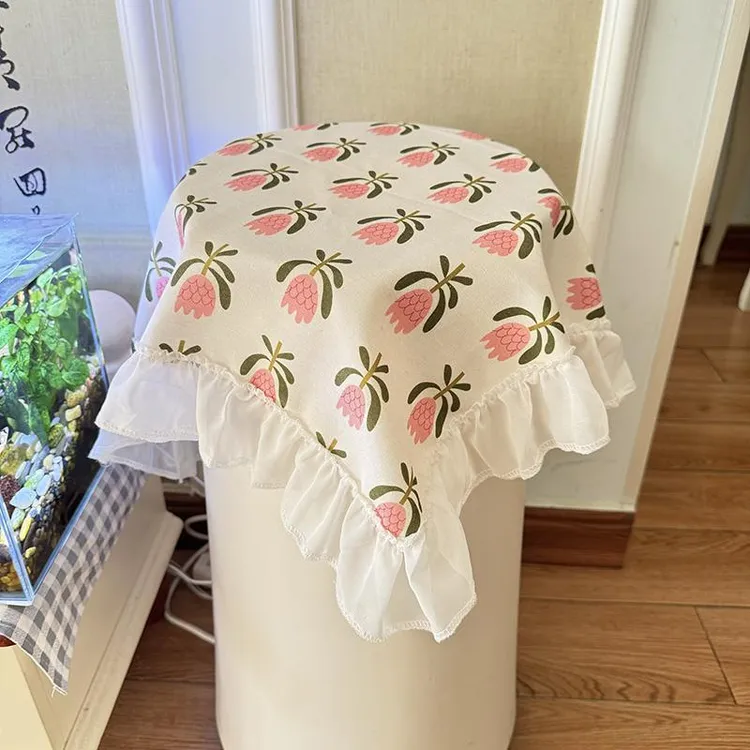 小清新空调防尘罩圆柱形柜机顶盖布客厅圆柱形立式空调遮灰盖布巾