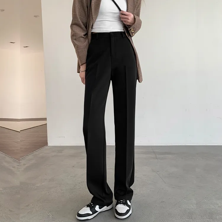 轻职风秋季新款黑色西装裤女窄版高腰西装裤(3种长度选择）