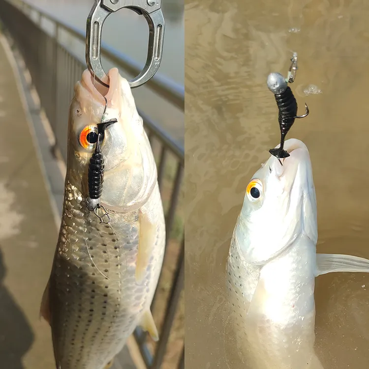 T尾带尾钩野钓红眼翘嘴路亚假饵 4CM微物黑坑波动鱼仿生手工软饵