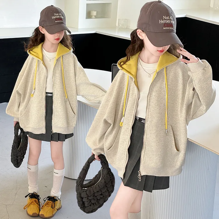 女童外套秋季2025新款6-12岁15岁休闲运动洋气中大童女孩秋季上衣