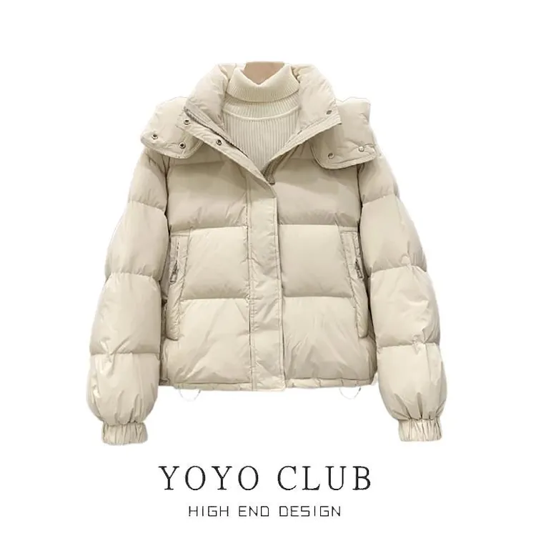 波司断码加厚秋冬品牌折扣大码羽绒服女冬季宽松短款服加厚面包服