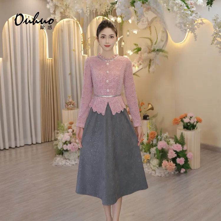 现货【米米定制】2025年秋冬新款时尚轻奢高贵显瘦连衣裙OHDRI10059