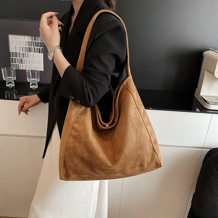 慵懒风复古大容量托特包包女2025新款秋冬潮时尚单肩包百搭腋下包