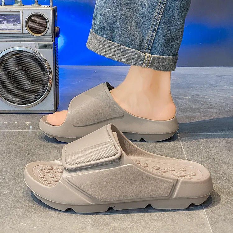 按摩底拖鞋2025新款夏季情侣家居一字拖防滑潮流沙滩运动户外凉鞋