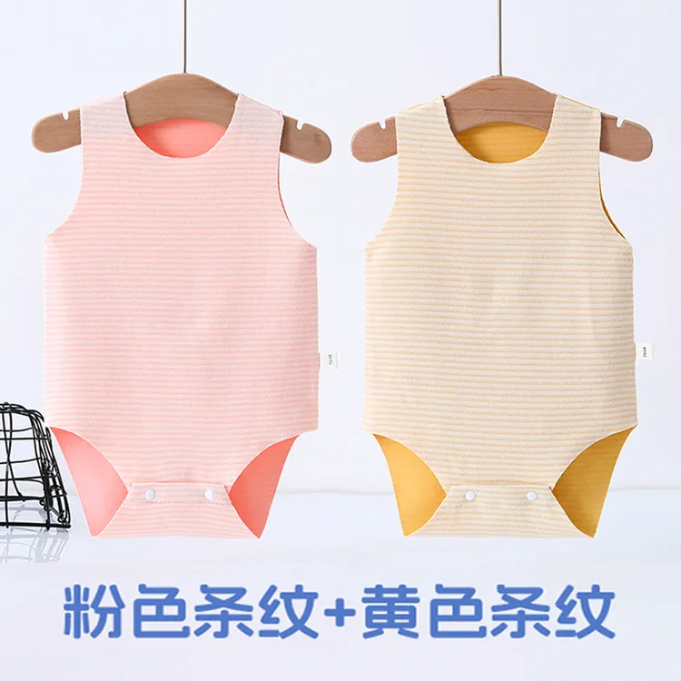 婴儿德绒无骨包屁衣小宝宝春秋冬季三角哈衣新生儿无袖保暖连体衣