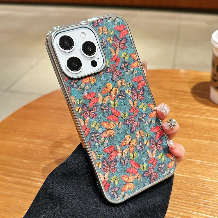 适用苹果16promax15多款机型蛇纹渐变复古花语创意肤感手机壳