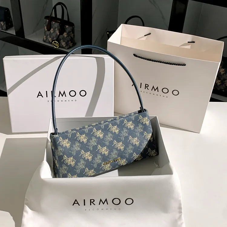 AIRMOO/艾姆轻奢真皮包包女士时尚百搭单肩包洋气通勤法棍腋下包