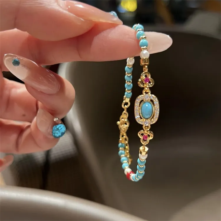 铜合金石英石手链 轻奢高级感小众设计ins女学生党法式公主风串珠