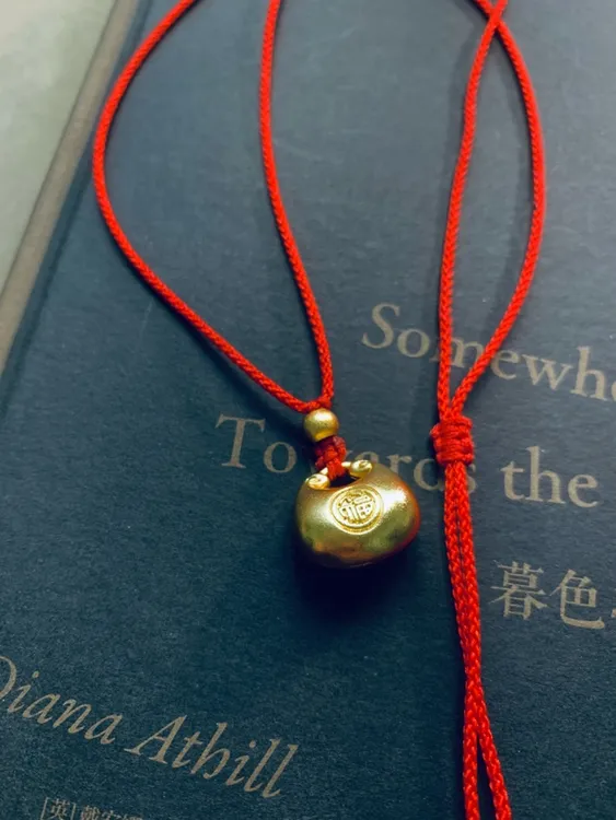 铜合金锦纶吊坠 古法精品小胖福实心久不掉色挂坠