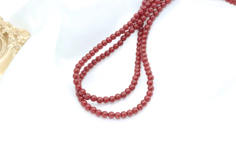 实色红色散珠玻璃珠手工串珠编绳材料diy饰品配件