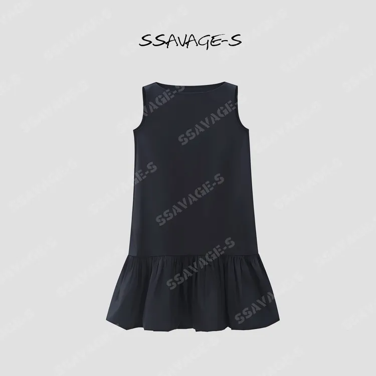SSAVAGE”星荷入梦“直筒宽松遮肉荷叶连衣裙 SS91291